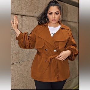 Like new cognac short trench coat